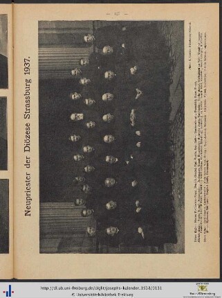 Neupriester der Diözese Strassburg 1937.