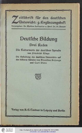 Deutsche Bildung : 3 Reden
