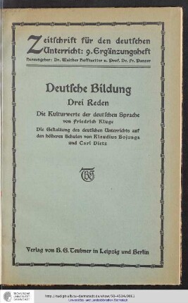 Deutsche Bildung : 3 Reden