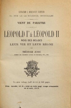 Bibliographie de la Belgique : ou catalogue général de l'imprimerie et de la librairie belges. 1878, 1878 = Jg. 35