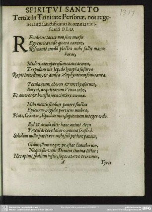 Spiritui Sancto Tertiae in Trinitate Personae ... / Simon Dachius