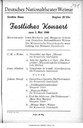 Festliches Konzert zum 1. Mai 1946