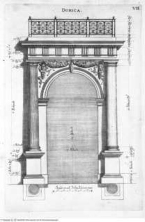 L'Academia Todesca della Architettura, Scultura e pittura: Oder Teutsche Academie der Edlen Bau- Bild- und Mahlerey-Künste:..., 1. Teil, 1. Buch, Tafel VII: Dorica