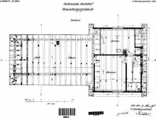 Hochdorf (b Horb): Haltepunkt Verwaltungsgebäude Grundriß Dachgeschoß mit Gebälk