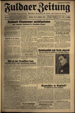 Ausgabe vom Freitag, den 14. Januar 1938.