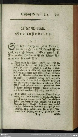 Eilffter Abschnitt. Seifensiederey