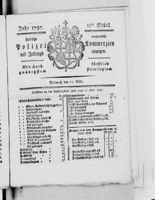 11tes Stück, Ausgabe vom 15. März 1797