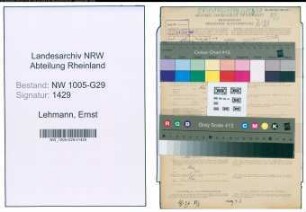 Entnazifizierung Ernst Lehmann , geb. 29.03.1888 (Bahnsekretaer)