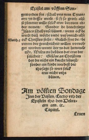 Am vöfften Sondage Inn der Vasten ...