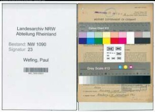 Entnazifizierung Paul Wefing , geb. 06.09.1910 (Kaufmaennischer Angestellter)