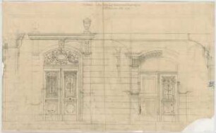 Thiersch, August ; München, Holz- / Westermühlstr.; Haustüren - Teilansichten, Schnitte