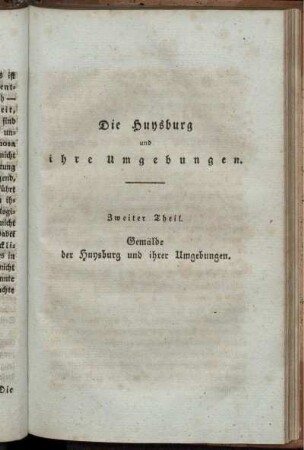 Zweiter Theil. Gemälde der Huysburg und ihrer Umgebungen