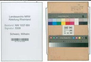 Entnazifizierung Wilhelm Schwarz , geb. 20.02.1899 (Stadtsekretaer)