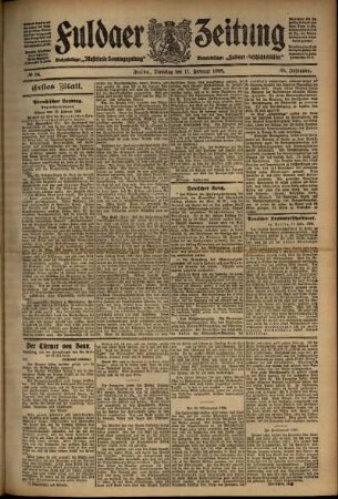 Erste Ausgabe vom Dienstag, den 11. Februar 1908.