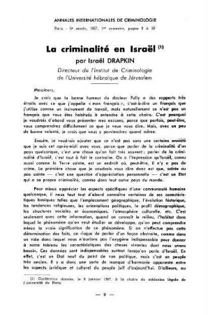 9-18, La criminalité en Israël