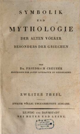 Symbolik und Mythologie der alten Völker, besonders der Griechen, 2