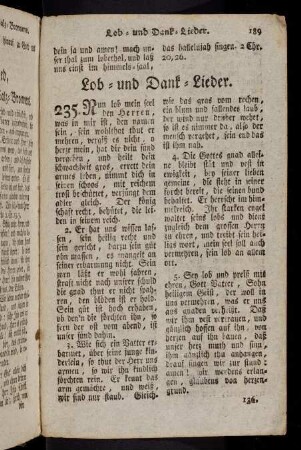 189-197, Lob- und Dank-Lieder (235-243)