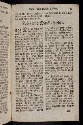 189-197, Lob- und Dank-Lieder (235-243)