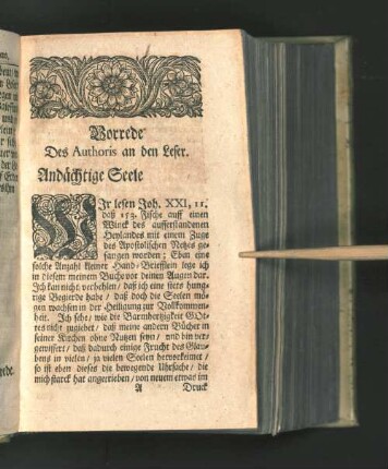 Vorrede Des Authoris an den Leser.