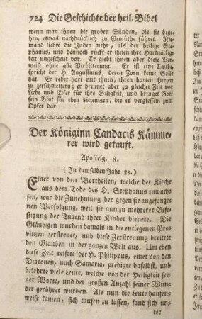 Der Königinn Candacis Kämmerer wird getauft. Apostelg. 8.