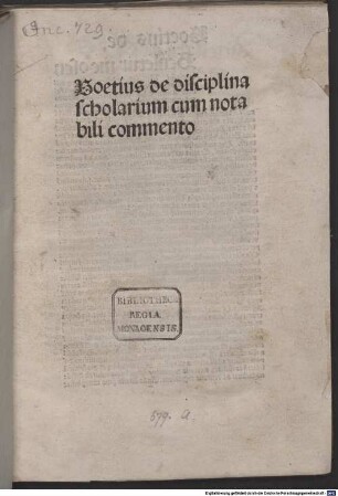 De disciplina scholarium : mit Kommentar