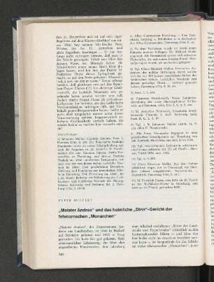 "Meister Andres" und das heimliche "Dinn"-Gericht der fehmarnschen "Monarchen".