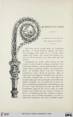 3. Pér. 13.1895: Questions d'art : à propos de l'exposition des arts réligieux à Lyon
