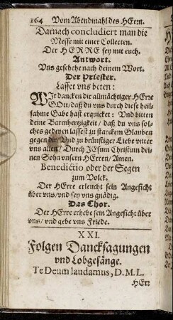 XXI. Folgen Dancksagungen und Lobgesänge.