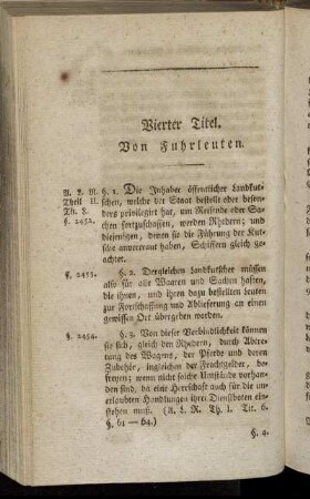 Vierter Titel. Von Fuhrleuten