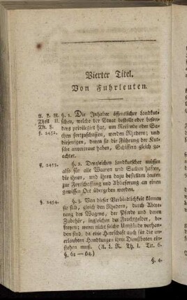 Vierter Titel. Von Fuhrleuten