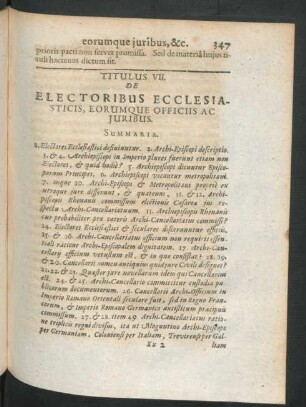 Titulus VII. De Electoribus Ecclesiasticis, Eorumque Officiis Ac Iuribus.