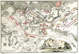 WHK 24 Deutscher Siebenjähriger Krieg 1756-1763: Plan der Schlacht bei Breslau zwischen den siegreichen Österreichern und den Preußen, 22. November 1757
