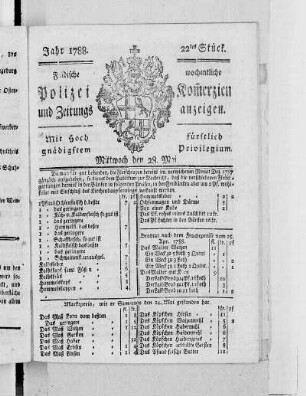 22tes Stück., Ausgabe vom 28. Mai 1788