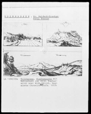 Volkmarsen, Stadtansicht mit Wetterburg von (N)W