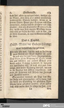 Das 6. Capitel. Hülfs-Mittel der Gebets-Uibung.