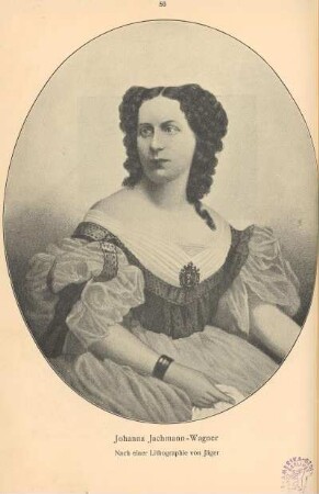 Johanna Jachmann-Wagner. Nach einer Lithographie von Jäger