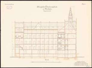 Polizeidienstgebäude, Wiesbaden: Längsschnitt 1:100
