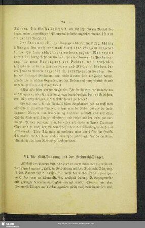 VI. Die Mist-Düngung und der Steinmehl-Dünger
