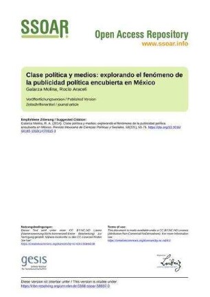 Clase política y medios: explorando el fenómeno de la publicidad política encubierta en México