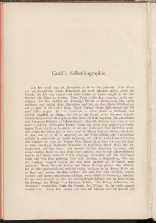 Graff's Selbstbiographie.