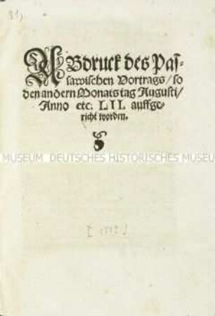 Druck des Passauer Vertrags