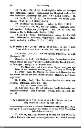 5. Schriften zur Orientierung über Quellen der württ. Geschichte und über württ. Historiographie