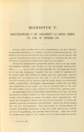 Hoofdstuk V. Krijgsverrichtingen in het commandement van Kolonel Cleerens ...
