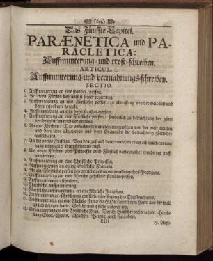 Articul I. Auffmunterung- und vermahnungs-schreiben.