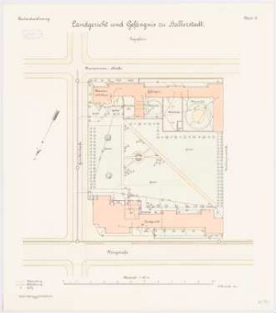 und Gefängnis, Halberstadt Landgericht: Lageplan 1:333 1/3