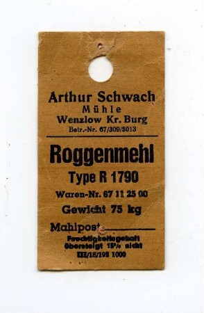 Arthur Schwach Mühle Wenzlow Kr. Burg
