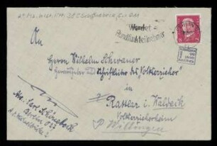 Brief von Carl Schönebeck an Wilhelm Schwaner