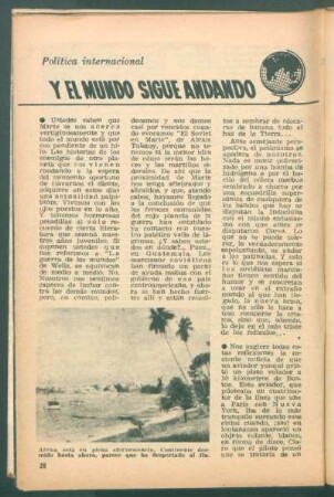 Y el mundo sigue andando