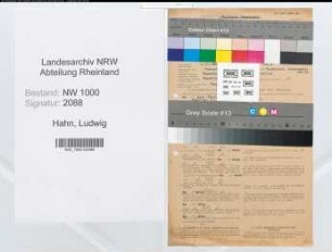Entnazifizierung Ludwig Hahn, geb. 06.10.1887 (Angestellter)