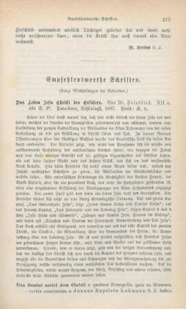 213-217 Empfehlenswerthe Schriften